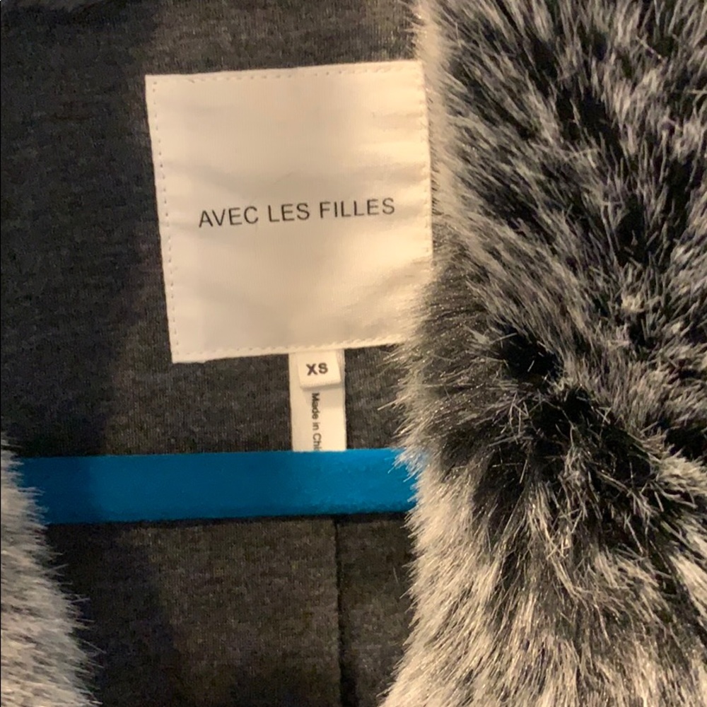 Avec Les Filles Grey Faux Fur Coat - Picture 3 of 5